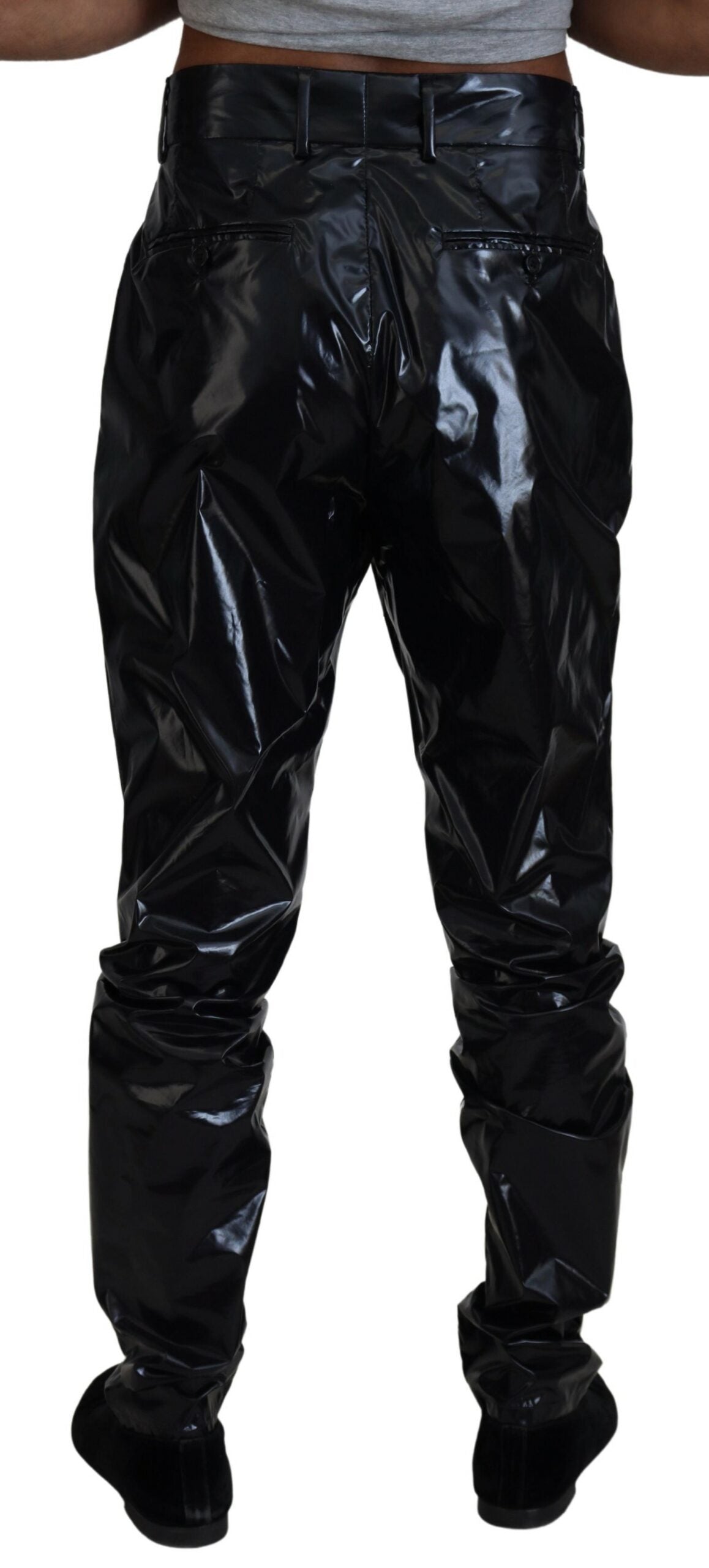 Dolce & Gabbana Black Shining Nylon Skinny Men Pants -   -  Dolce & Gabbana. Dolce & Gabbana Black Shining Nylon Skinny Men Pants -   -  Dolce & Gabbana.
