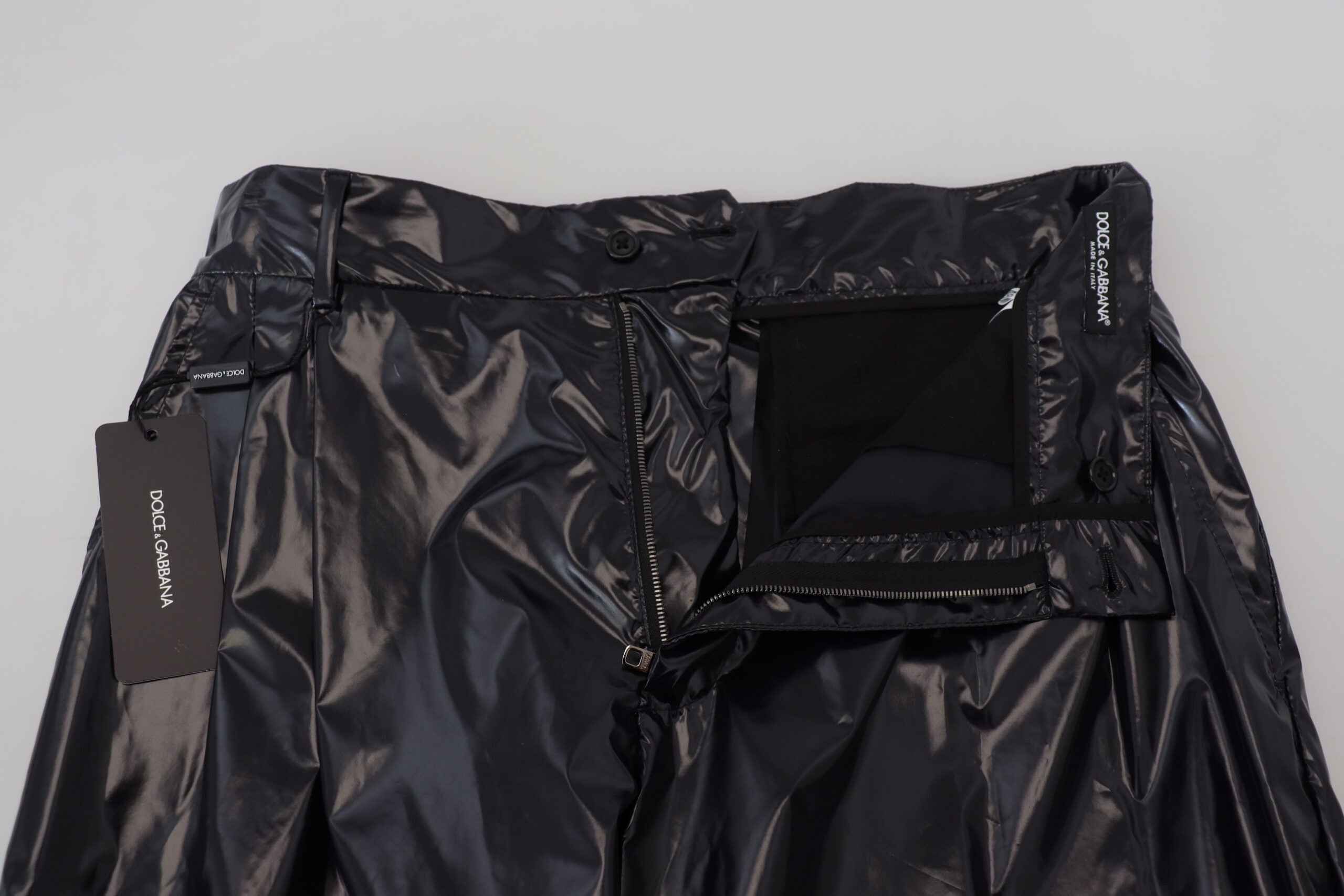 Dolce & Gabbana Black Shining Nylon Skinny Men Pants -   -  Dolce & Gabbana. Dolce & Gabbana Black Shining Nylon Skinny Men Pants -   -  Dolce & Gabbana.