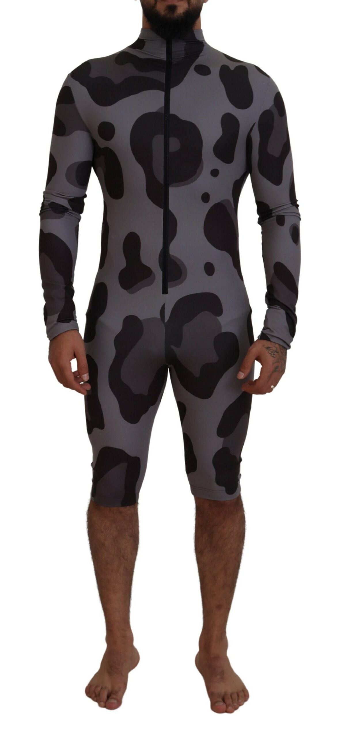 Dolce & Gabbana Gray Patterned Polyester Wetsuit Swimwear -   -  Dolce & Gabbana.