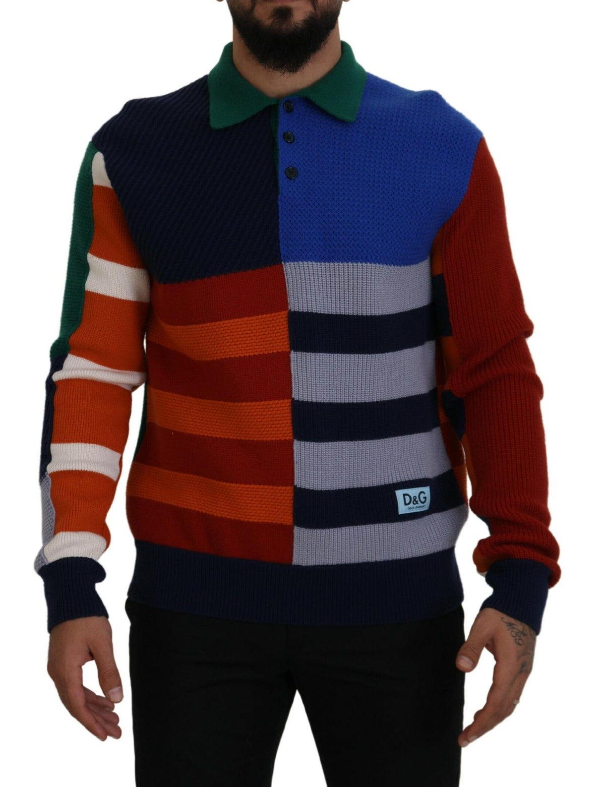 Dolce & Gabbana Multicolor Stripes Wool Pullover Sweater -   -  Dolce & Gabbana.