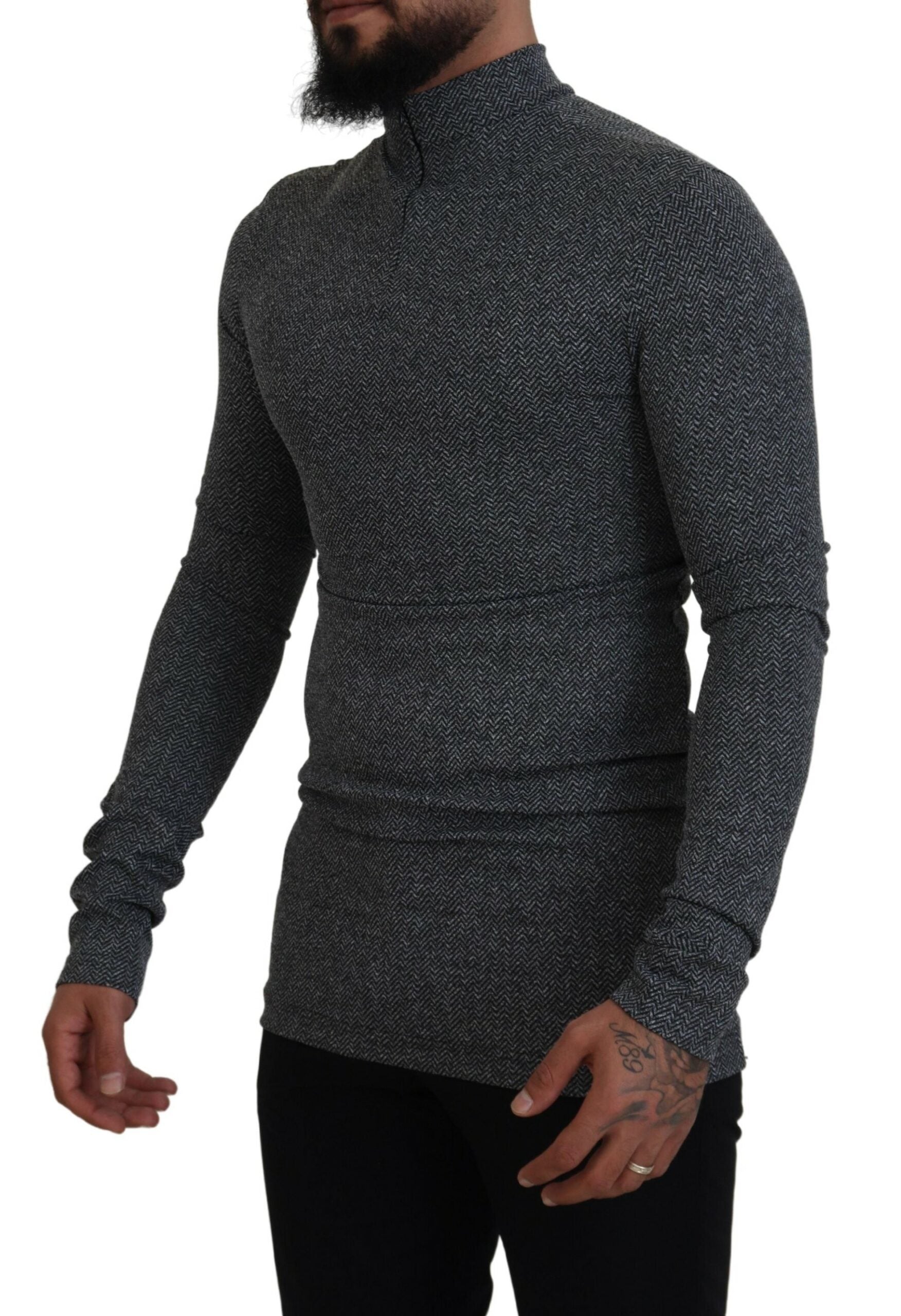 Dolce & Gabbana Dark Gray Nylon Turtleneck Pullover Sweater -   -  Dolce & Gabbana. Dolce & Gabbana Dark Gray Nylon Turtleneck Pullover Sweater -   -  Dolce & Gabbana.