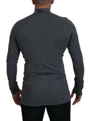 Dolce & Gabbana Dark Gray Nylon Turtleneck Pullover Sweater -   -  Dolce & Gabbana.