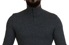 Dolce & Gabbana Dark Gray Nylon Turtleneck Pullover Sweater -   -  Dolce & Gabbana.