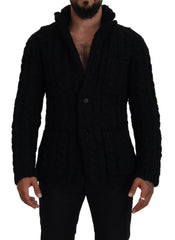 Dolce & Gabbana Black Wool Knit Button Cardigan Sweater -   -  Dolce & Gabbana.