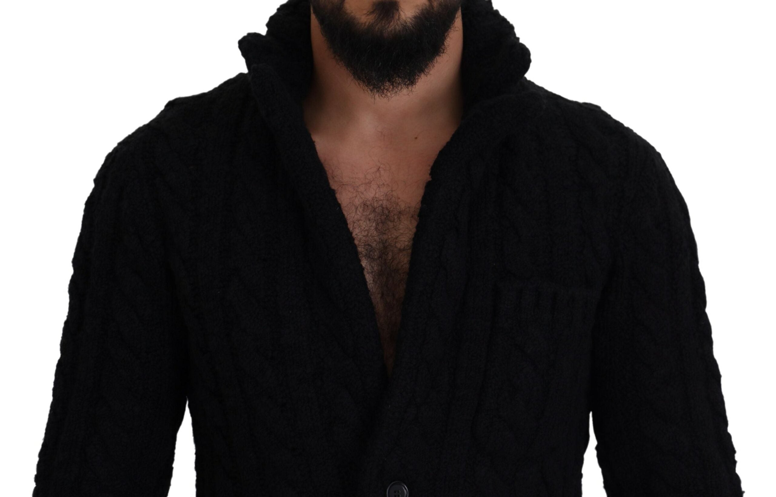 Dolce & Gabbana Black Wool Knit Button Cardigan Sweater -   -  Dolce & Gabbana. Dolce & Gabbana Black Wool Knit Button Cardigan Sweater -   -  Dolce & Gabbana.