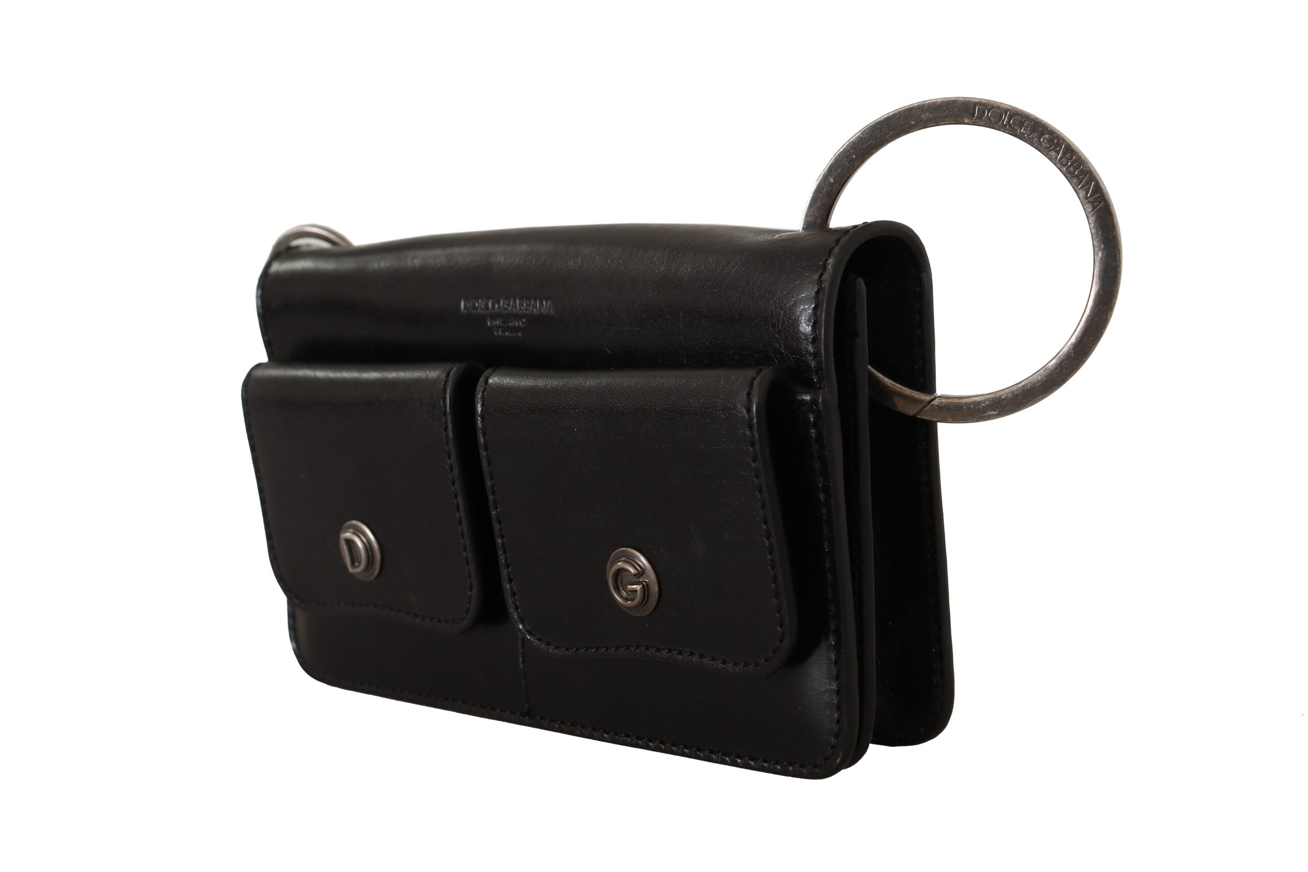 Dolce & Gabbana Black Leather Wristlet Mini Bag Card Bill Wallet -  Leather Wallet for Men -  Dolce & Gabbana. Dolce & Gabbana Black Leather Wristlet Mini Bag Card Bill Wallet -  Leather Wallet for Men -  Dolce & Gabbana.