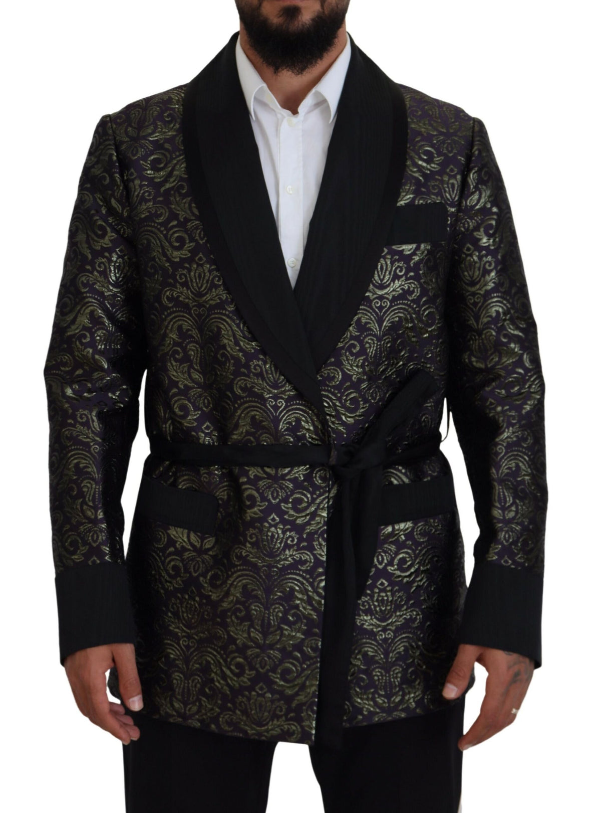 Dolce & Gabbana Gold Purple Baroque Jacket Blazer Robe -   -  Dolce & Gabbana.