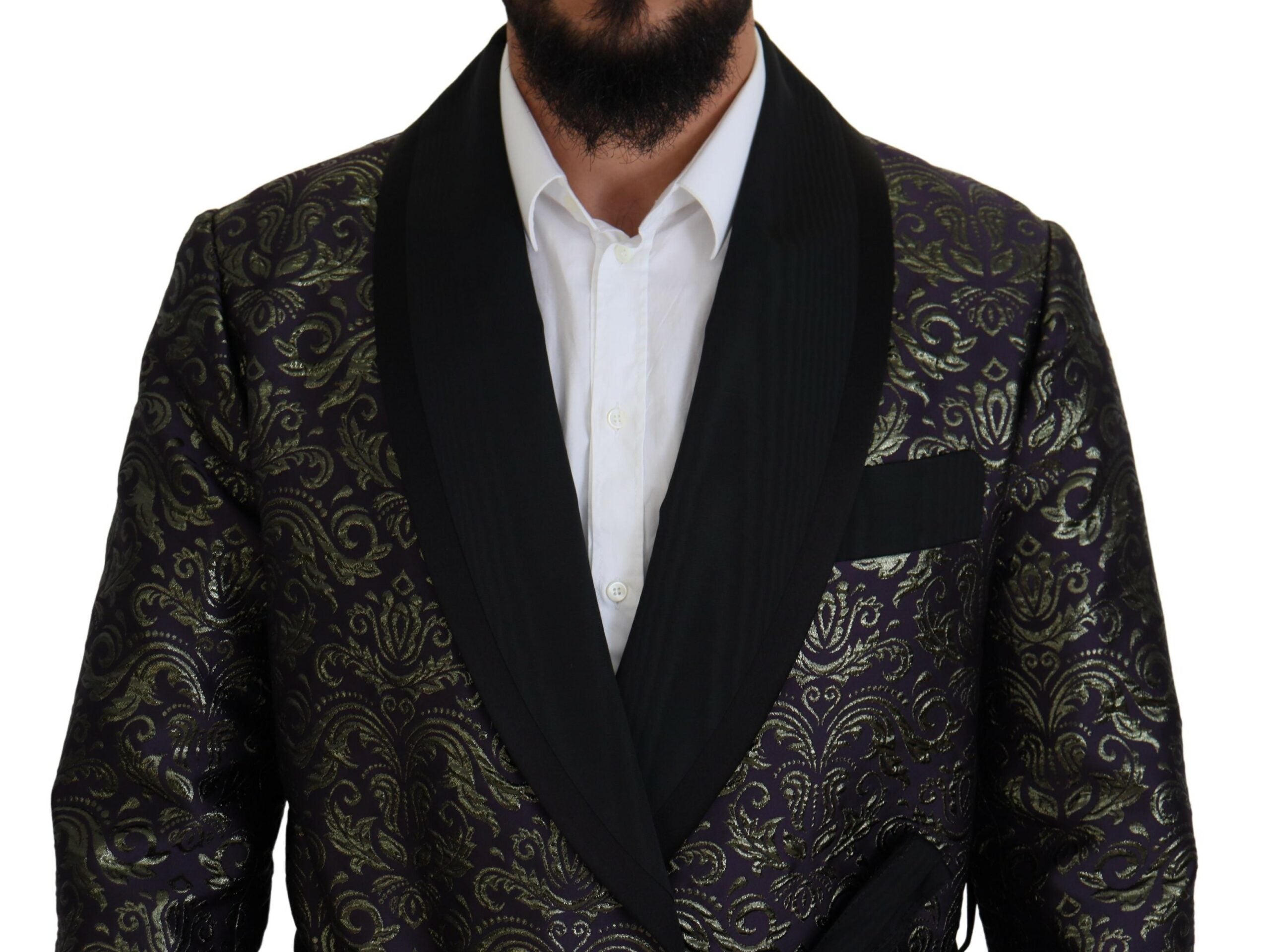 Dolce & Gabbana Gold Purple Baroque Jacket Blazer Robe -   -  Dolce & Gabbana. Dolce & Gabbana Gold Purple Baroque Jacket Blazer Robe -   -  Dolce & Gabbana.