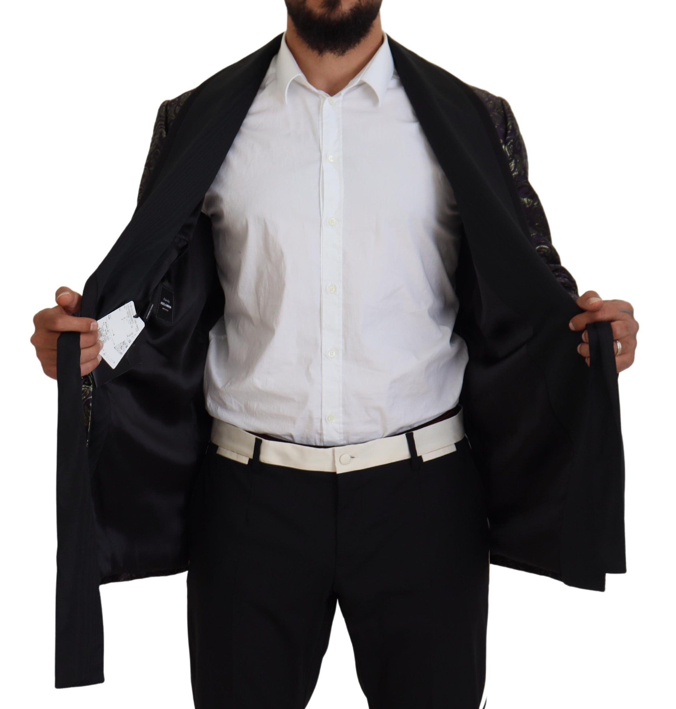 Dolce & Gabbana Gold Purple Baroque Jacket Blazer Robe -   -  Dolce & Gabbana. Dolce & Gabbana Gold Purple Baroque Jacket Blazer Robe -   -  Dolce & Gabbana.