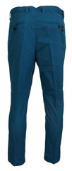 Dolce & Gabbana Blue Cotton Chinos Trousers Pants -   -  Dolce & Gabbana.