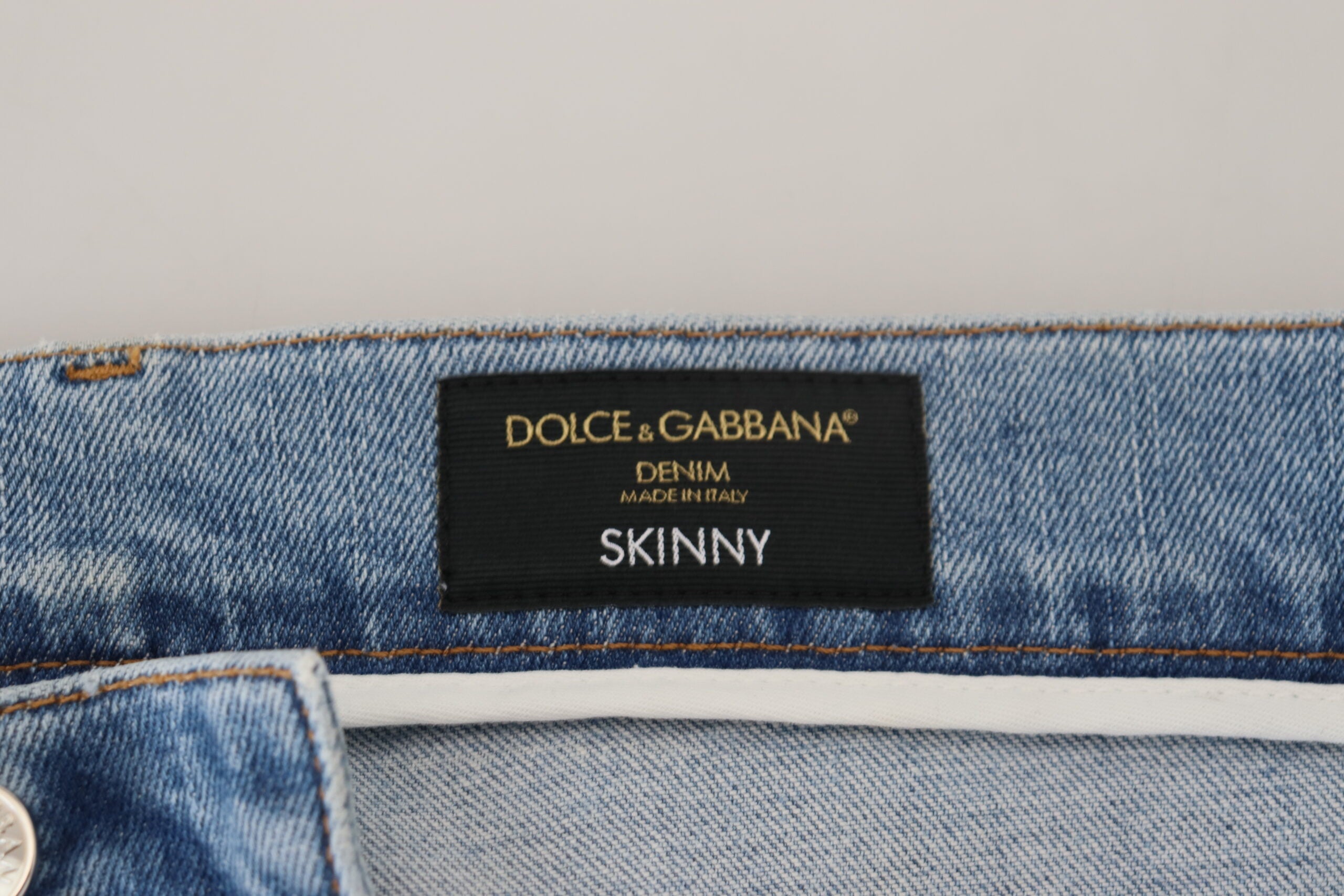 Dolce & Gabbana Blue Wash Slim Fit Cotton Denim Jeans -   -  Dolce & Gabbana. Dolce & Gabbana Blue Wash Slim Fit Cotton Denim Jeans -   -  Dolce & Gabbana.