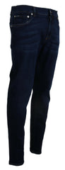 Dolce & Gabbana Dark Blue Cotton Denim SKINNY Jeans -   -  Dolce & Gabbana.