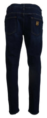 Dolce & Gabbana Dark Blue Cotton Denim SKINNY Jeans -   -  Dolce & Gabbana.