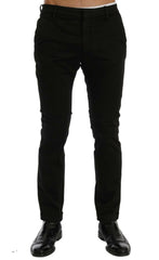Costume National Black Slim Fit Cotton Stretch Pants -   -  Costume National.