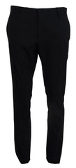 Dolce & Gabbana Blue Wool Stretch Dress Formal Slim Fit Pant -   -  Dolce & Gabbana.