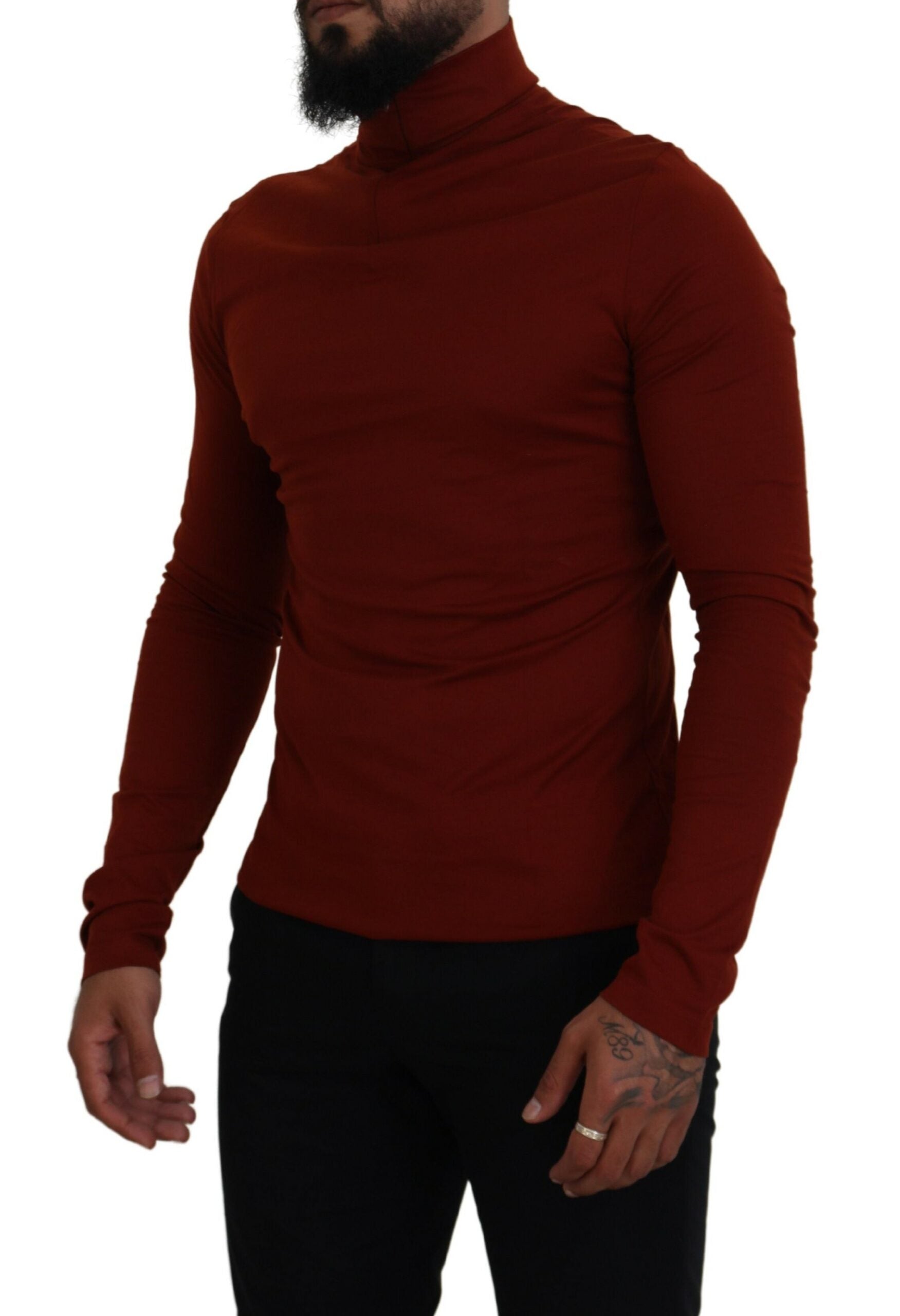 Dolce & Gabbana Maroon Cotton Turtle Neck Zip Sweater -   -  Dolce & Gabbana. Dolce & Gabbana Maroon Cotton Turtle Neck Zip Sweater -   -  Dolce & Gabbana.
