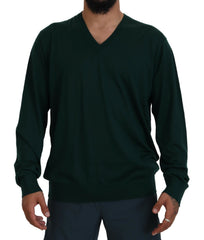 Dolce & Gabbana Green Cashmere V-neck Pullover Sweater -   -  Dolce & Gabbana.