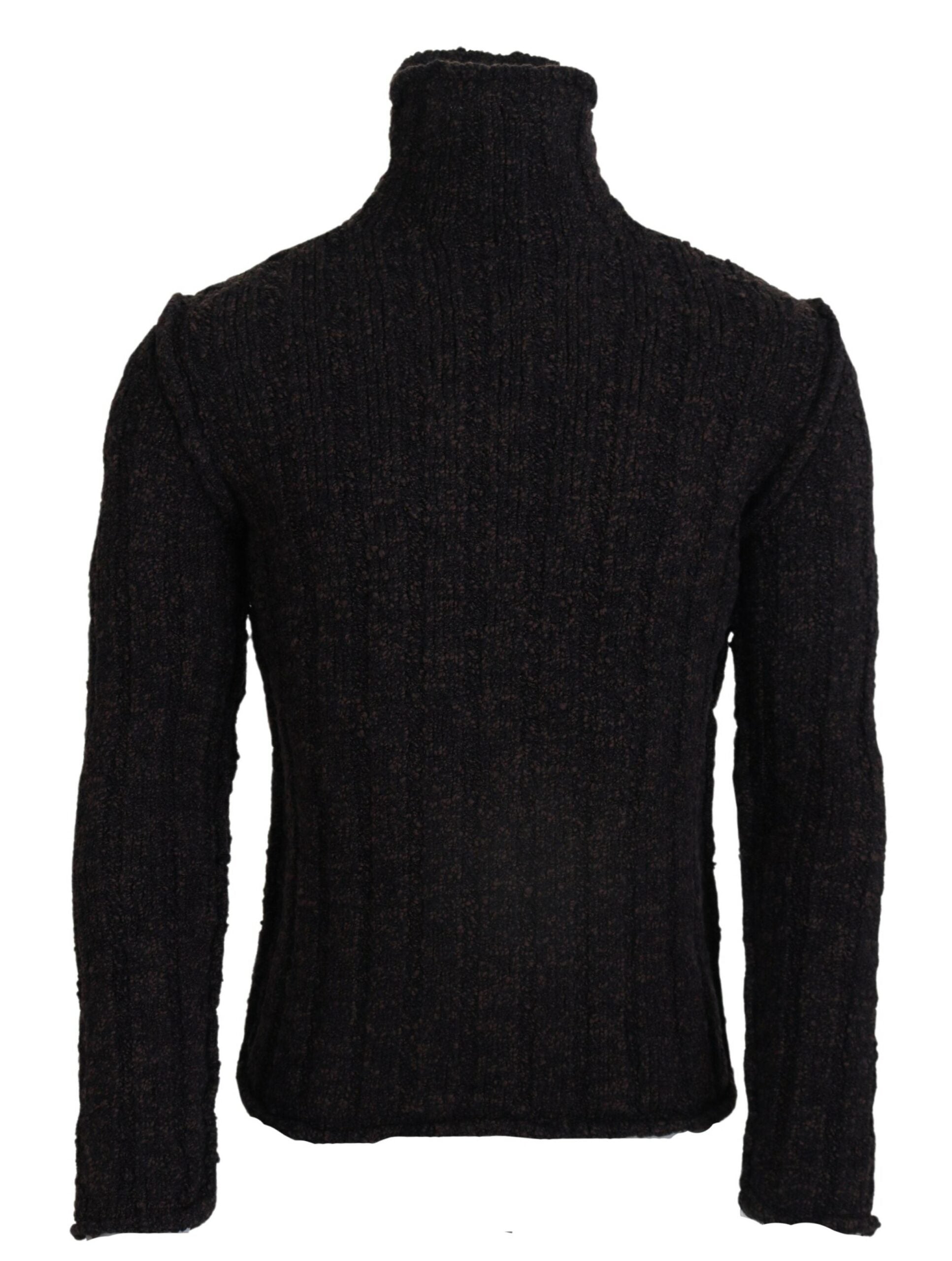 Dolce & Gabbana Brown Wool Knit Turtleneck Pullover Sweater -   -  Dolce & Gabbana.
