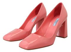 Prada Pink Patent Leather Block Heels Pumps Classic -   -  Prada.