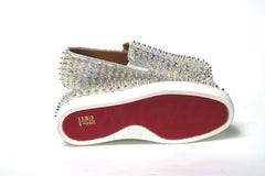 Christian Louboutin White Ab/Clear Ab Roller Boat Woman Flat Sneaker -   -  Christian Louboutin.