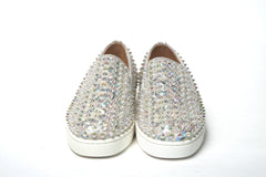 Christian Louboutin White Ab/Clear Ab Roller Boat Woman Flat Sneaker -   -  Christian Louboutin.