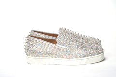 Christian Louboutin White Ab/Clear Ab Roller Boat Woman Flat Sneaker -   -  Christian Louboutin.