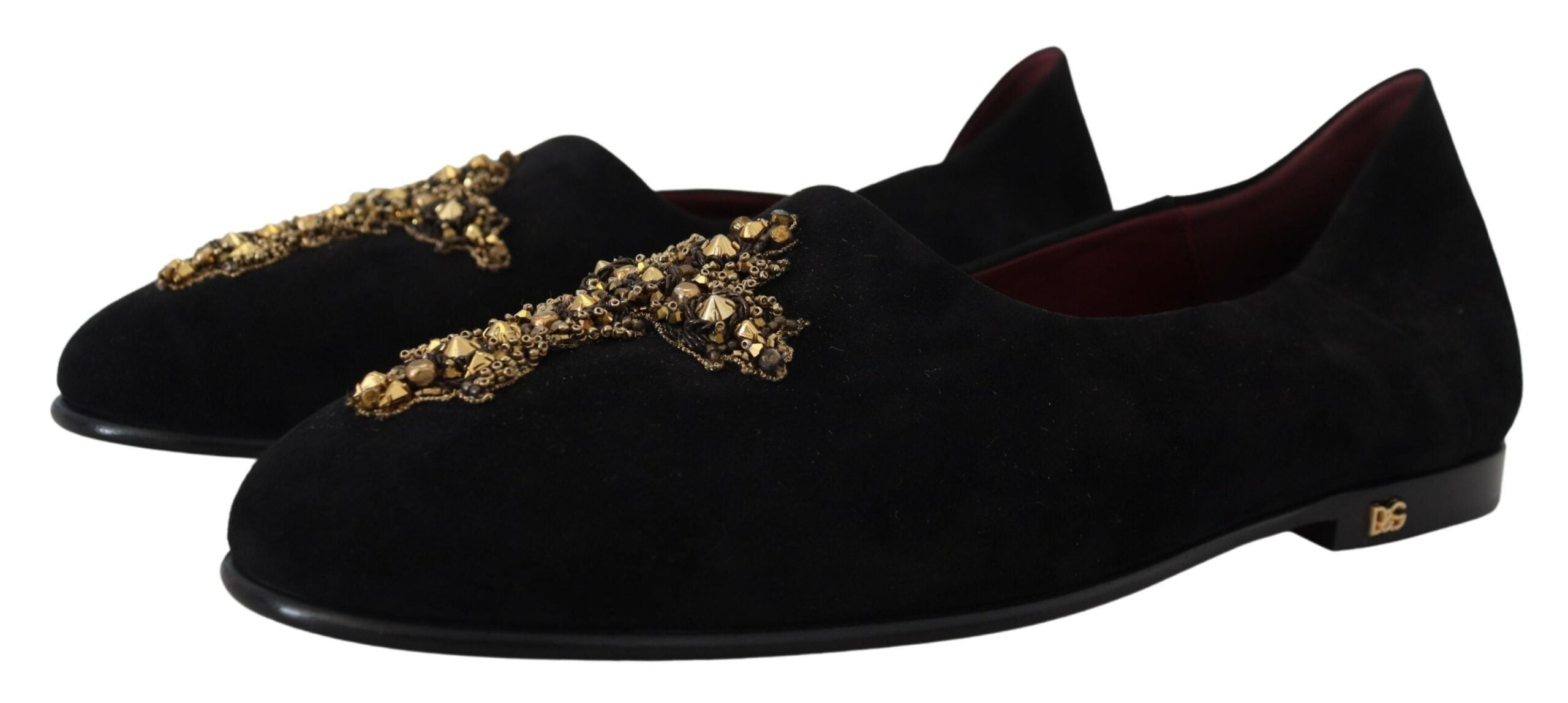Dolce & Gabbana Black Suede Gold Cross Slip On Loafers Shoes -   -  Dolce & Gabbana. Dolce & Gabbana Black Suede Gold Cross Slip On Loafers Shoes -   -  Dolce & Gabbana.