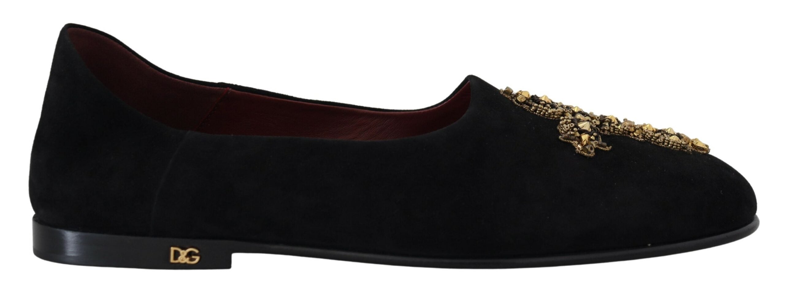 Dolce & Gabbana Black Suede Gold Cross Slip On Loafers Shoes -   -  Dolce & Gabbana.