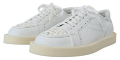 Dolce & Gabbana White Leather Low Top Oxford Sneakers Casual Shoes -   -  Dolce & Gabbana.