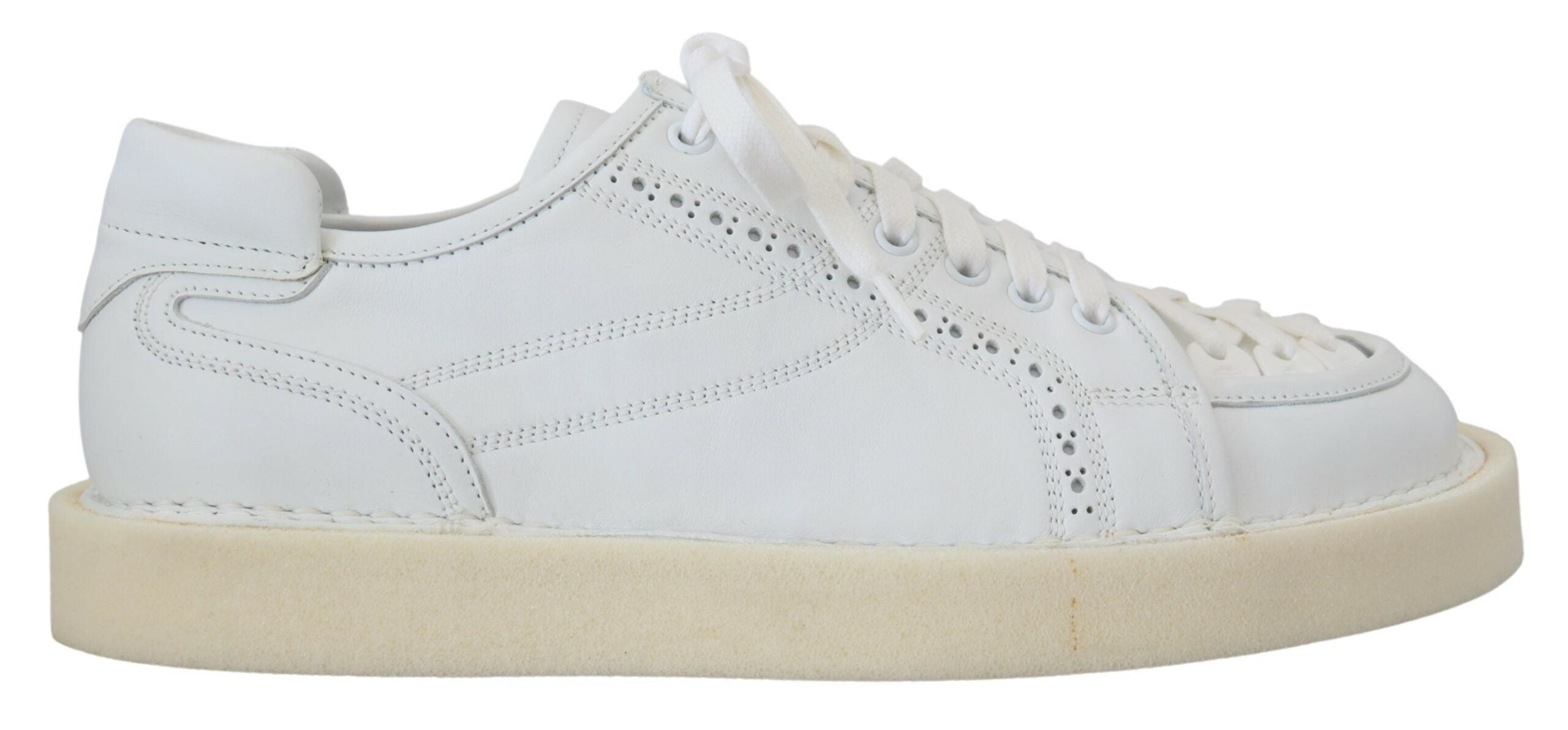 Dolce & Gabbana White Leather Low Top Oxford Sneakers Casual Shoes -   -  Dolce & Gabbana.