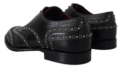 Dolce & Gabbana Black Leather Derby Dress Studded Shoes -   -  Dolce & Gabbana.