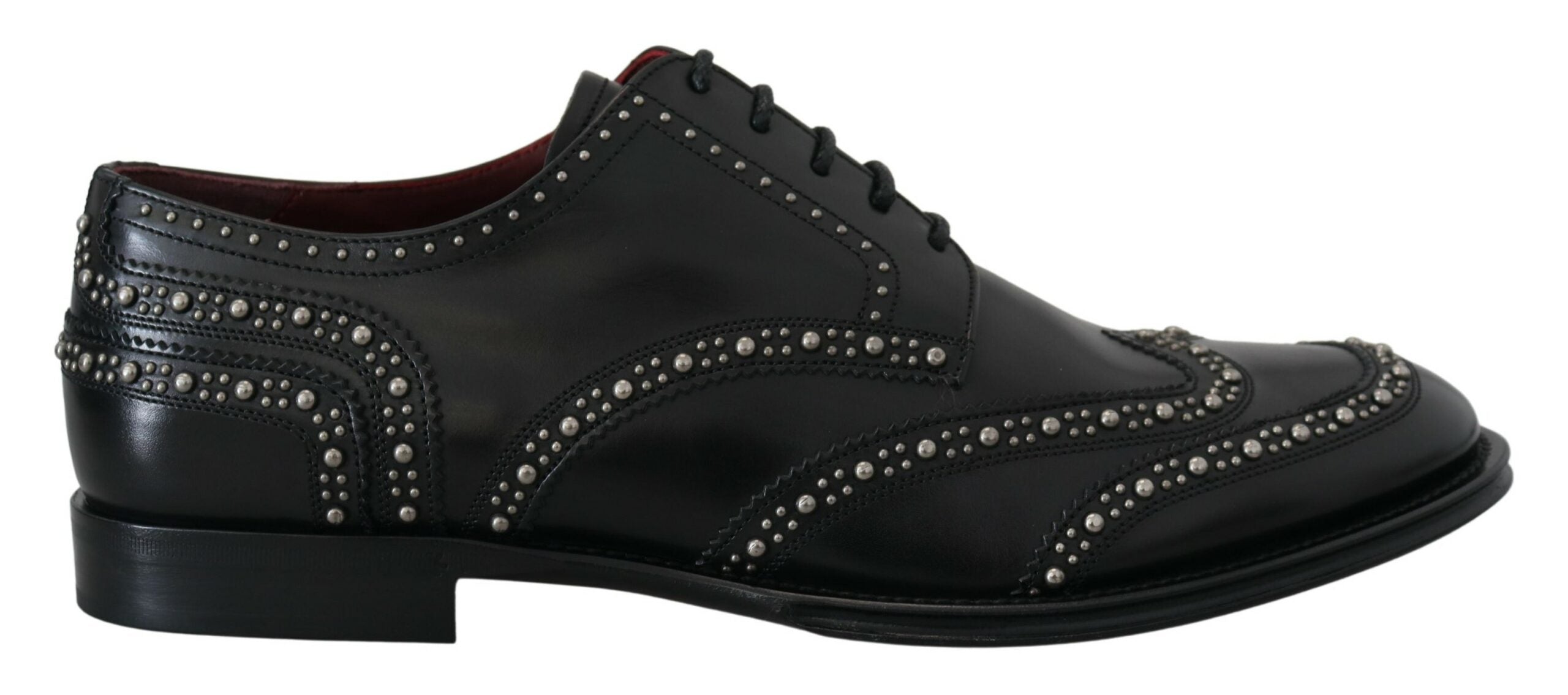 Dolce & Gabbana Black Leather Derby Dress Studded Shoes -   -  Dolce & Gabbana.