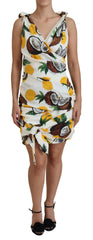 Dolce & Gabbana White Coconut Print Sheath Mini Silk Dress -   -  Dolce & Gabbana.