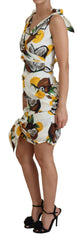 Dolce & Gabbana White Coconut Print Sheath Mini Silk Dress -   -  Dolce & Gabbana.