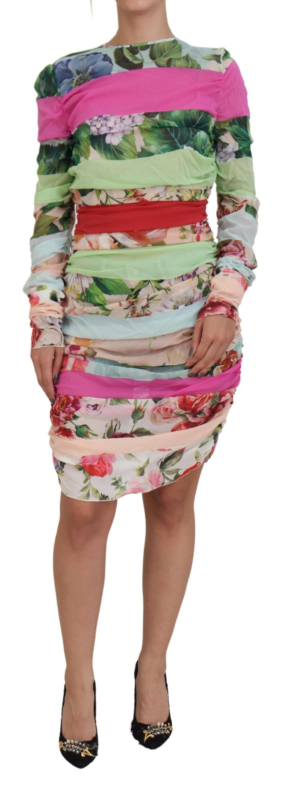 Dolce & Gabbana Multicolor Silk Floral Bodycon Sheath Dress -   -  Dolce & Gabbana.