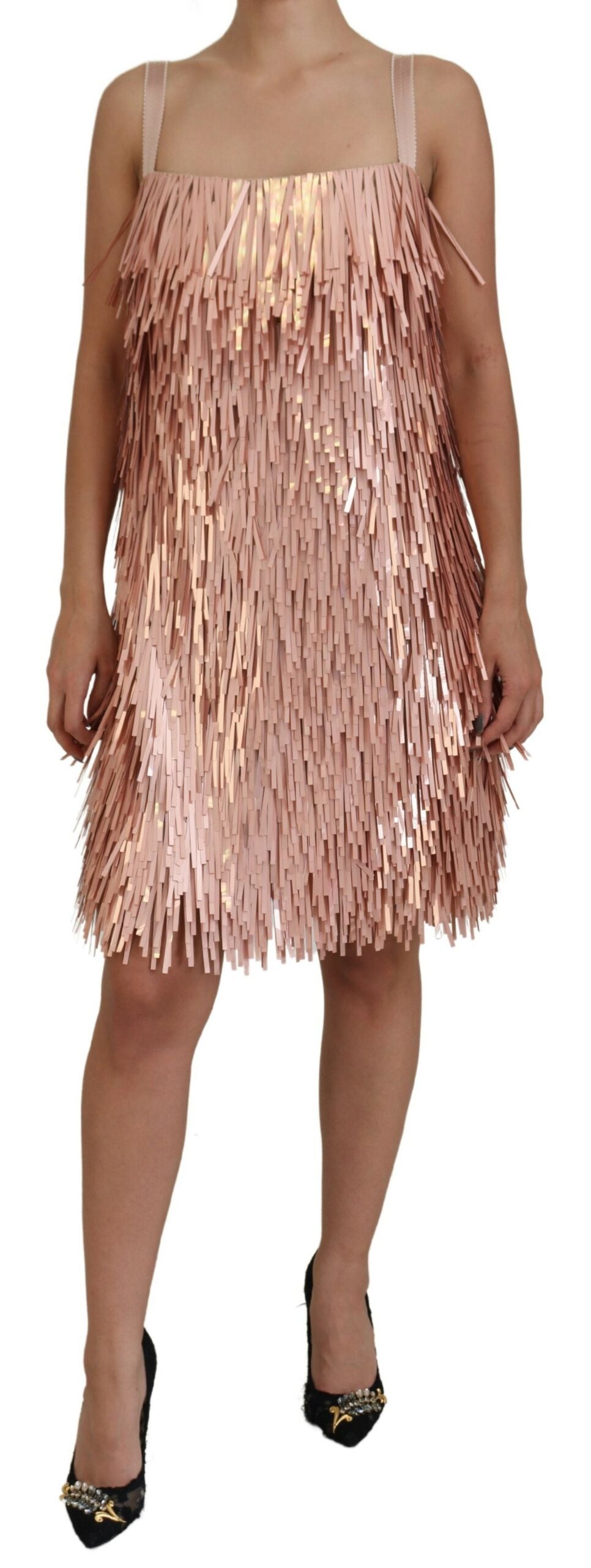 Dolce & Gabbana Pink Tinsel Sleeveless Shift A-line Dress -   -  Dolce & Gabbana.