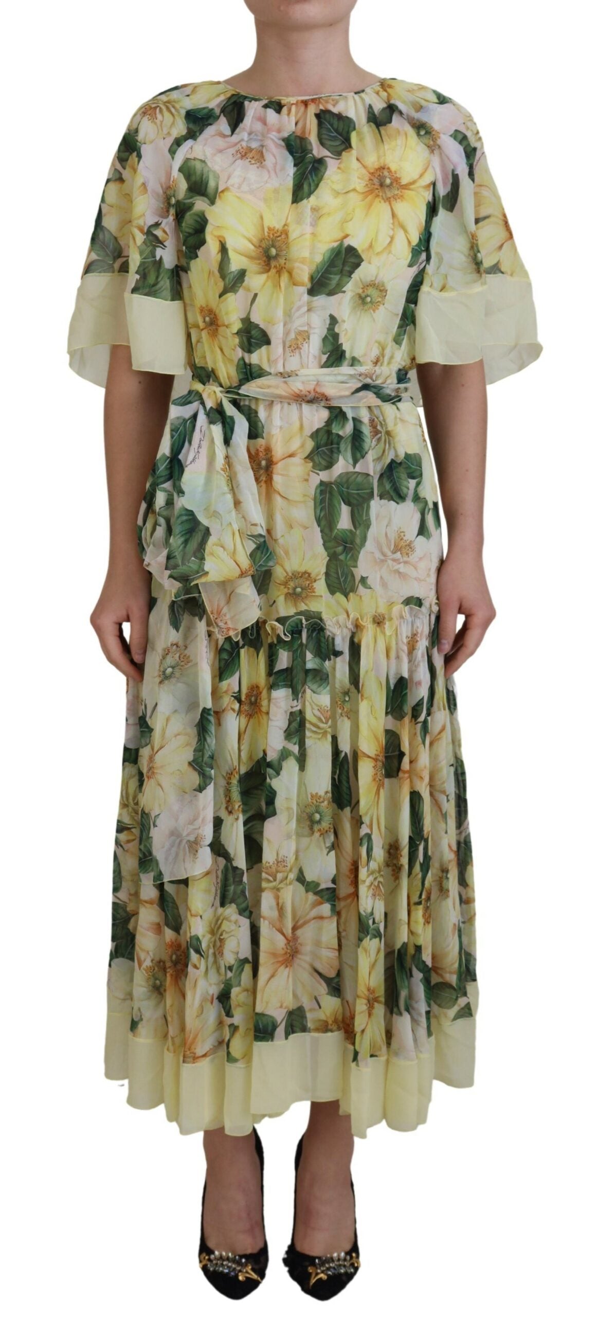 Dolce & Gabbana Multicolor Silk Floral Print Long Maxi Dress -   -  Dolce & Gabbana.