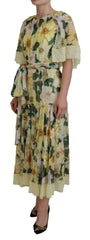 Dolce & Gabbana Multicolor Silk Floral Print Long Maxi Dress -   -  Dolce & Gabbana.