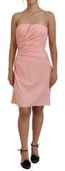 Dolce & Gabbana Pink Silk Stretch Strapless Sheath Dress -   -  Dolce & Gabbana.