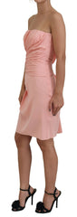 Dolce & Gabbana Pink Silk Stretch Strapless Sheath Dress -   -  Dolce & Gabbana.
