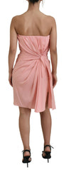 Dolce & Gabbana Pink Silk Stretch Strapless Sheath Dress -   -  Dolce & Gabbana.