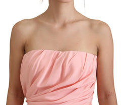 Dolce & Gabbana Pink Silk Stretch Strapless Sheath Dress -   -  Dolce & Gabbana.