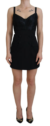 Dolce & Gabbana Black Fit Wool Stretch Sheath Mini Dress -   -  Dolce & Gabbana.
