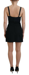 Dolce & Gabbana Black Fit Wool Stretch Sheath Mini Dress -   -  Dolce & Gabbana.