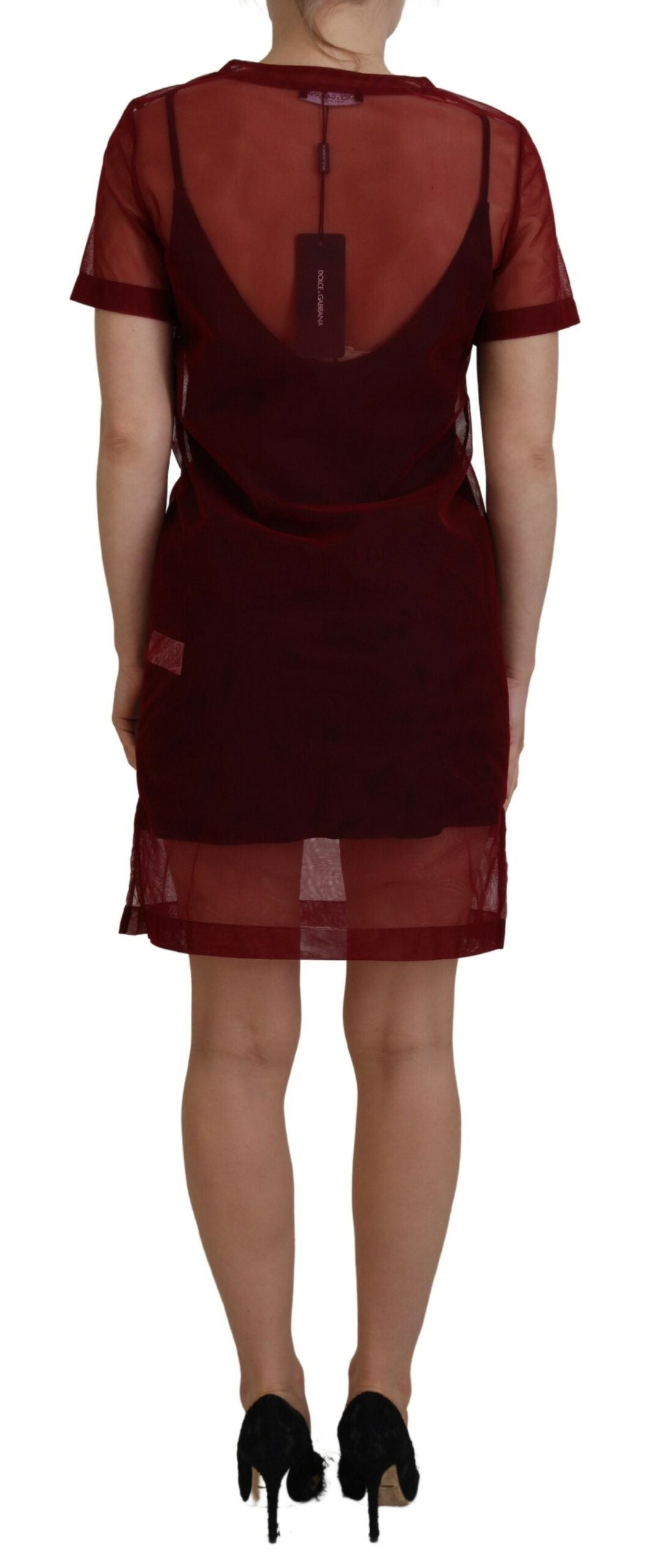 Dolce & Gabbana Maroon Nylon Two Layer Shift Mini Dress -   -  Dolce & Gabbana. Dolce & Gabbana Maroon Nylon Two Layer Shift Mini Dress -   -  Dolce & Gabbana.
