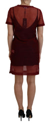 Dolce & Gabbana Maroon Nylon Two Layer Shift Mini Dress -   -  Dolce & Gabbana.