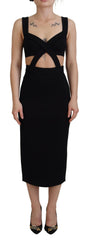 Dolce & Gabbana Black Viscose Bodycon Sheath Midi Dress -   -  Dolce & Gabbana.