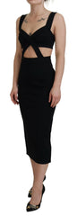 Dolce & Gabbana Black Viscose Bodycon Sheath Midi Dress -   -  Dolce & Gabbana.
