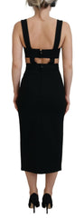 Dolce & Gabbana Black Viscose Bodycon Sheath Midi Dress -   -  Dolce & Gabbana.