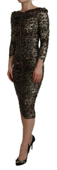 Dolce & Gabbana Multicolor Leopard Bodycon Sheath Midi Dress -   -  Dolce & Gabbana.